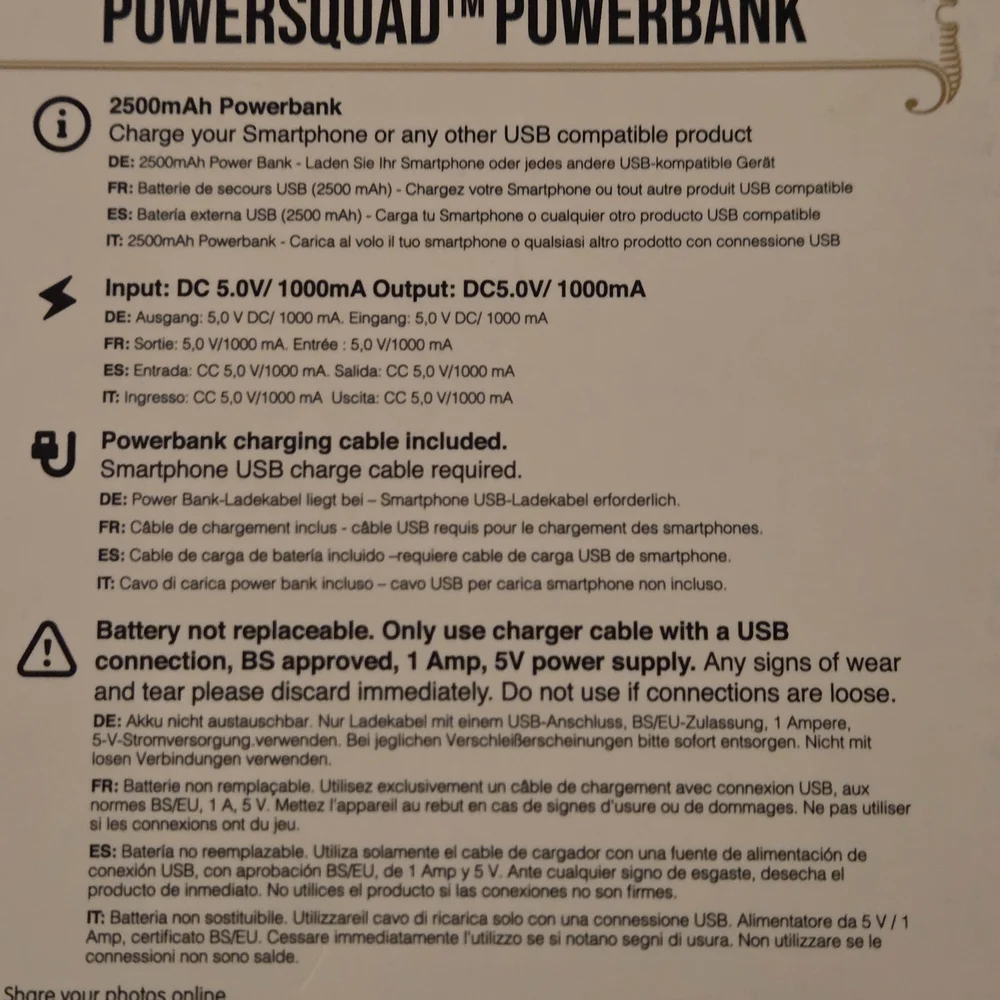 Harry Potter PowerSquad Powerbank - Black and Red
